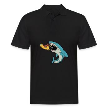 Chat mangeur de requins - Polo Homme - noir - Devant - Kai (181cm)