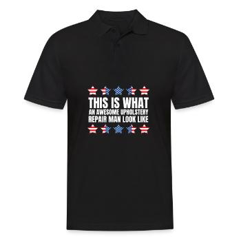 Restorer Furnishing Cushioning Upholstery - Men's Polo Shirt - black - Front - Kai (181cm)