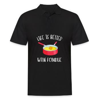 Swiss Cheese Fondue - Men's Polo Shirt - black - Front - Kai (181cm)