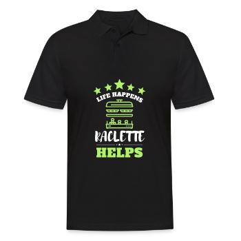 Swiss Cheese Fondue Raclette - Men's Polo Shirt - black - Front - Kai (181cm)