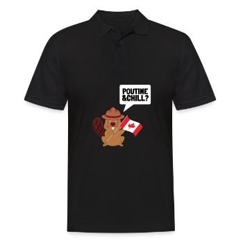 Cheese Curds Gravy Mix Canada Poutine - Polo Homme - noir - Devant - Kai (181cm)