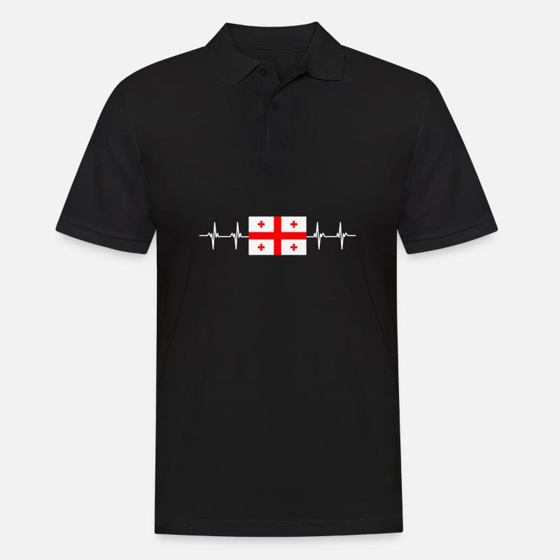 Georgian Flag - Männer Poloshirt - Schwarz
