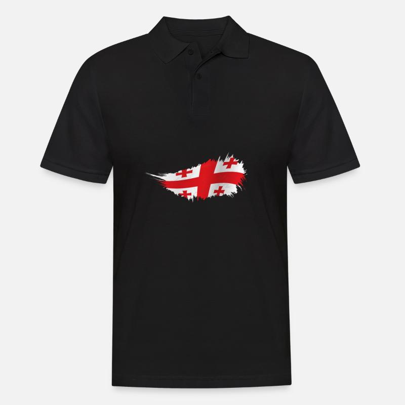 Georgian Flag - Männer Poloshirt - Schwarz
