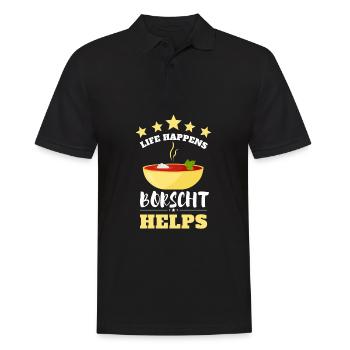 Bortsch Betterave Bortsch ukrainien - Polo Homme - noir - Devant - Kai (181cm)