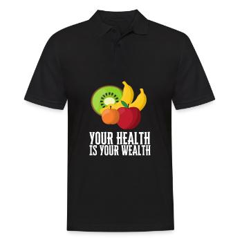 Nutritionniste holistique Mois national de la nutrition - Polo Homme - noir - Devant - Kai (181cm)