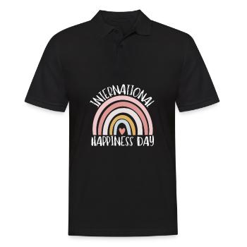 International Day Of Happiness - Men's Polo Shirt - black - Front - Kai (181cm)