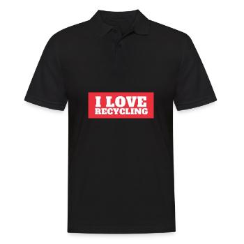 Recycle, I Love Recycling - Men's Polo Shirt - black - Front - Kai (181cm)