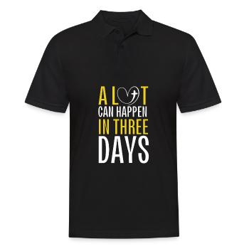 Beaucoup de choses peuvent arriver en 3 jours, Hallelujah Pâques - Polo Homme - noir - Devant - Kai (181cm)