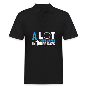 Alot Can Happen In 3 Days, Hallelujah Easter - Männer Poloshirt - Schwarz - Vorne - Kai (181cm)