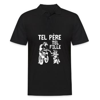 Motocross Moto Père Et Fille Une Équipe pour La - Männer Poloshirt - Schwarz - Vorne - Kai (181cm)