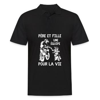 Motocross Moto Père Et Fille Une Équipe pour La - Männer Poloshirt - Schwarz - Vorne - Kai (181cm)