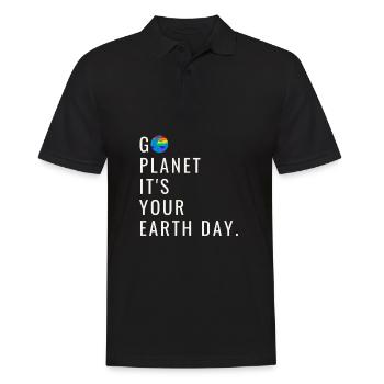 Go Planet It’s Your Earth Day Arc-en-ciel - Polo Homme - noir - Devant - Kai (181cm)