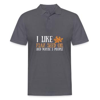 Superfood Flax Oil - Men's Polo Shirt - charcoal grey - Front - Nico (186cm)