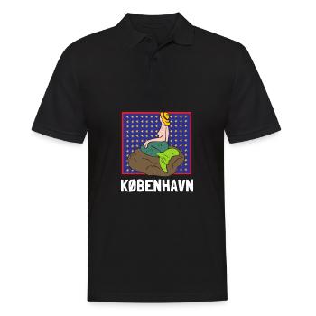 Kobenhavn Denmark Danish Kobenhaven Mermaid - Männer Poloshirt - Schwarz - Vorne - Kai (181cm)