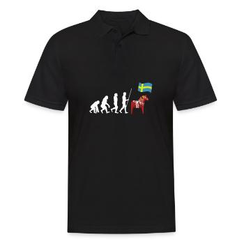 Sverige Sweden Swedish Dala Horse Dalecarlian - Männer Poloshirt - Schwarz - Vorne - Kai (181cm)
