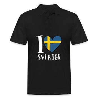 Sverige Sweden Swedish Dala Horse Dalecarlian - Männer Poloshirt - Schwarz - Vorne - Kai (181cm)