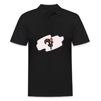 Galo De Barcelos Portuguese Rooster - Männer Poloshirt - Schwarz - Vorne - Kai (181cm)