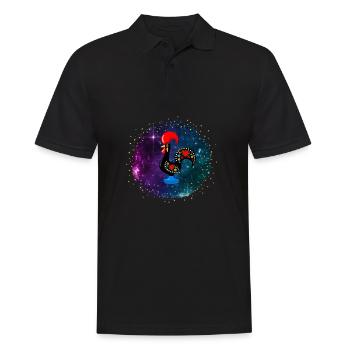Galo De Barcelos Portuguese Rooster - Männer Poloshirt - Schwarz - Vorne - Kai (181cm)