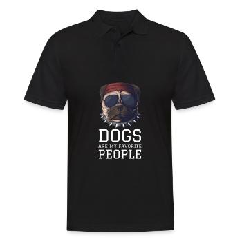 Les chiens sont mes personnes préférées - Polo Homme - noir - Devant - Kai (181cm)