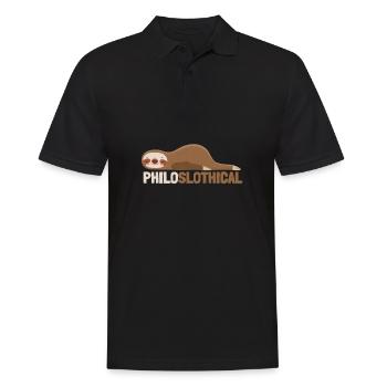 Philosophical Debate Feeling Philoslothical - Men's Polo Shirt - black - Front - Kai (181cm)