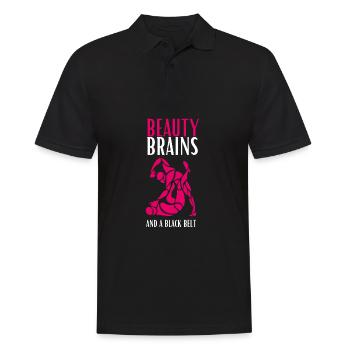 Des cerveaux de beauté et une ceinture noire - Polo Homme - noir - Devant - Kai (181cm)