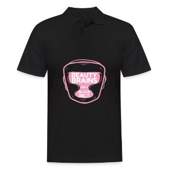 Beauty Brains And A Black Belt - Men's Polo Shirt - black - Front - Kai (181cm)