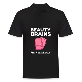 Des cerveaux de beauté et une ceinture noire - Polo Homme - noir - Devant - Kai (181cm)