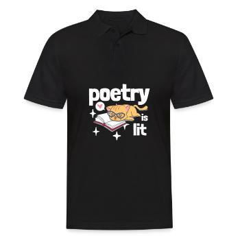 Poetry Is Lit - Männer Poloshirt - Schwarz - Vorne - Kai (181cm)