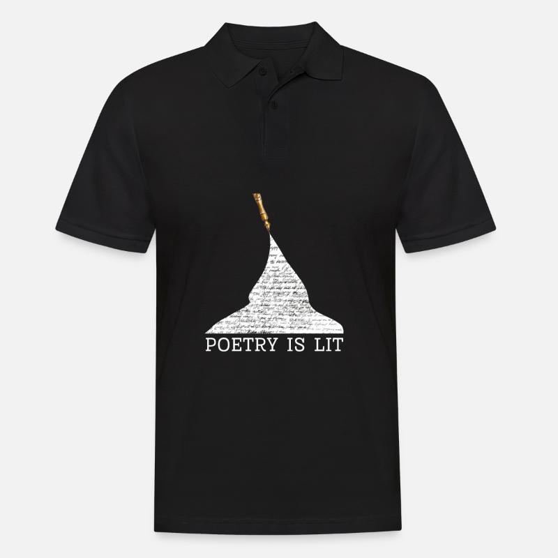 Poetry Is Lit - Männer Poloshirt - Schwarz