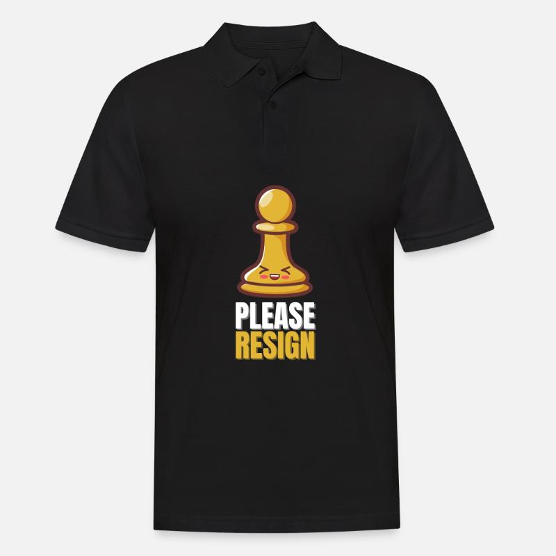 Chess Please Resign - Männer Poloshirt - Schwarz