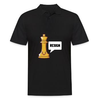 Échecs S’il vous plaît démissionnez - Polo Homme - noir - Devant - Kai (181cm)
