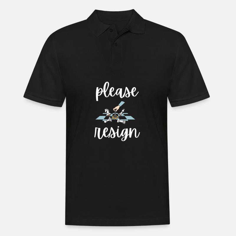 Chess Please Resign - Männer Poloshirt - Schwarz
