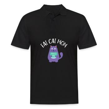 Fat Cat Obesity - Männer Poloshirt - Schwarz - Vorne - Kai (181cm)