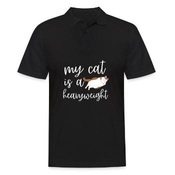 Fat Cat Obesity - Männer Poloshirt - Schwarz - Vorne - Kai (181cm)