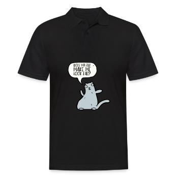 Fat Cat Obesity - Männer Poloshirt - Schwarz - Vorne - Kai (181cm)