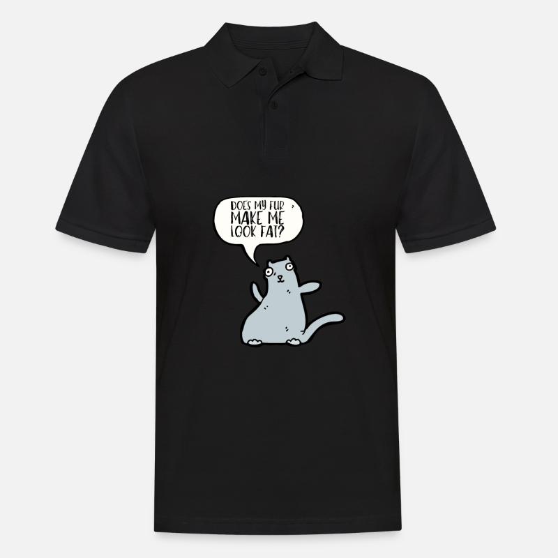Fat Cat Obesity - Männer Poloshirt - Schwarz
