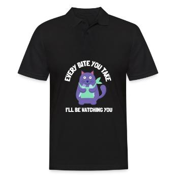 Fat Cat Obesity - Männer Poloshirt - Schwarz - Vorne - Kai (181cm)