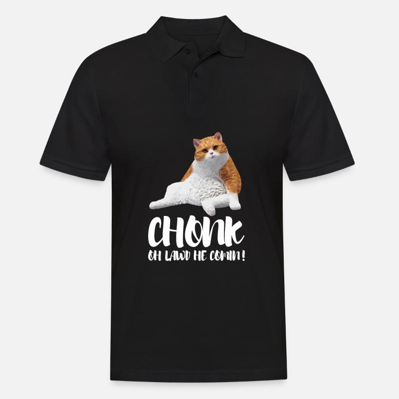 Fat Cat Obesity - Männer Poloshirt - Schwarz