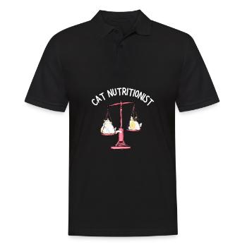 Fat Cat Obesity - Männer Poloshirt - Schwarz - Vorne - Kai (181cm)