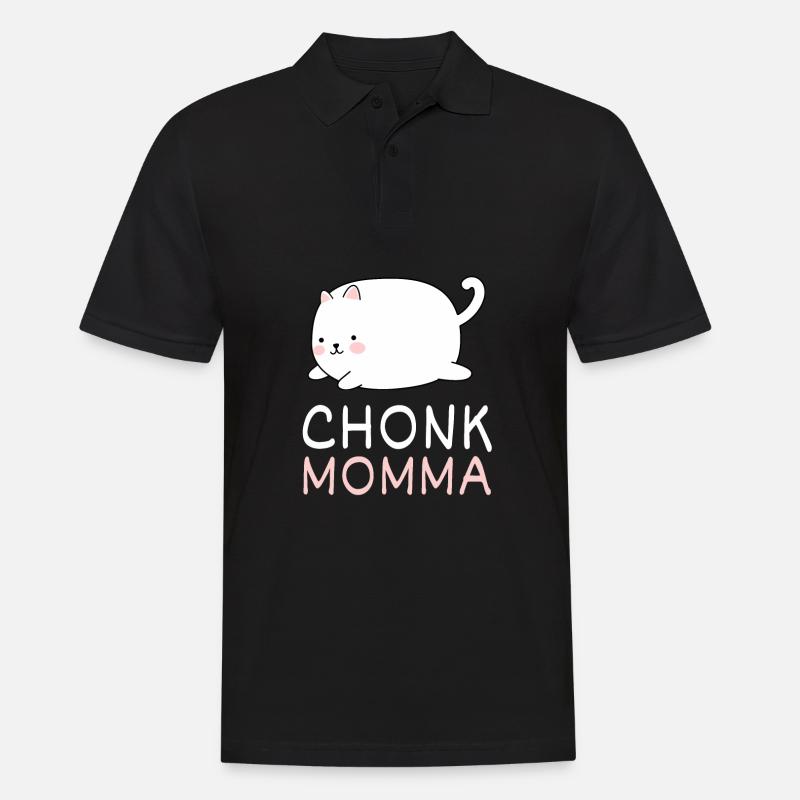 Chonk Cat Obesity - Männer Poloshirt - Schwarz