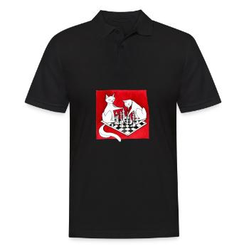 Chess Master Chess Club & 3 Way Chess Game - Men's Polo Shirt - black - Front - Kai (181cm)