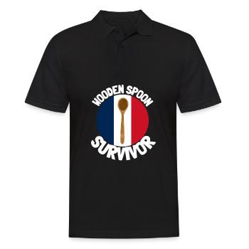 J’ai survécu à la cuillère de bois - Parenting - Polo Homme - noir - Devant - Kai (181cm)