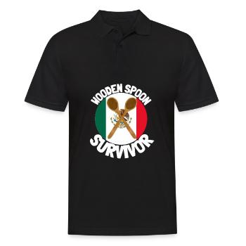 J’ai survécu à la cuillère de bois - Parenting - Polo Homme - noir - Devant - Kai (181cm)