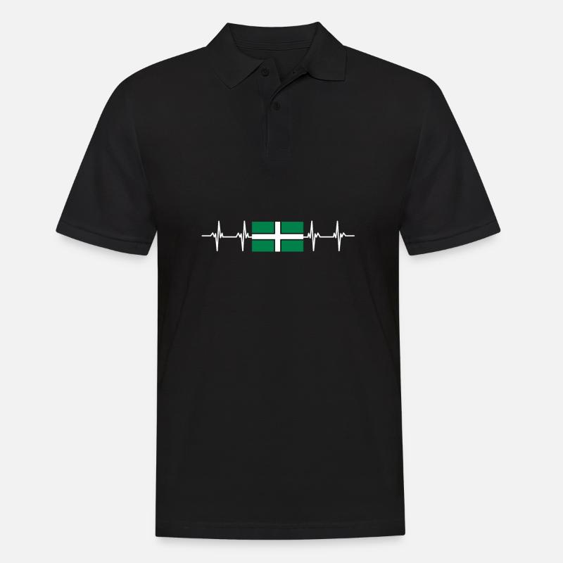 United Kingdom Devon Flag - Männer Poloshirt - Schwarz