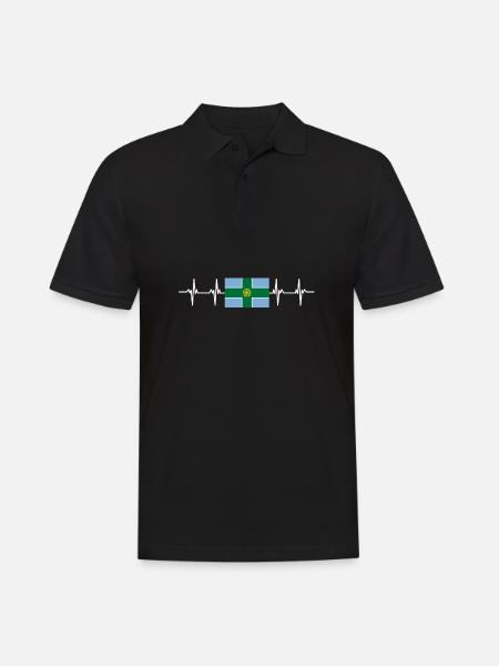 United Kingdom Derbyshire Flag - Men's Polo Shirt - black