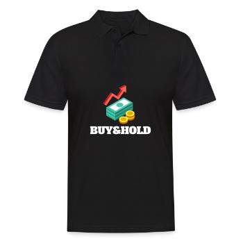 Investment Strategy Buy And Hold - Männer Poloshirt - Schwarz - Vorne - Kai (181cm)
