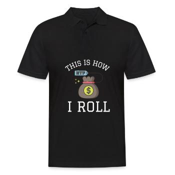 Investment Strategy Buy And Hold - Männer Poloshirt - Schwarz - Vorne - Kai (181cm)
