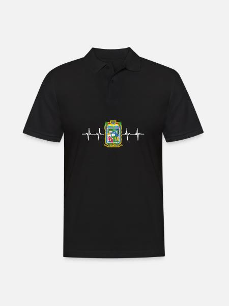 Mexican Mexico Puebla Flag - Men's Polo Shirt - black