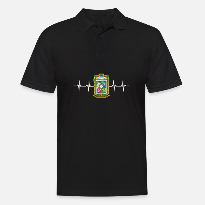 Drapeau mexicain mexicain Puebla - Polo Homme - noir