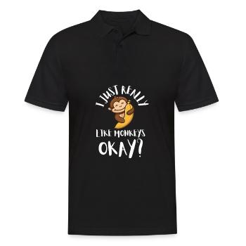 J’aime vraiment les singes ok? - Polo Homme - noir - Devant - Kai (181cm)